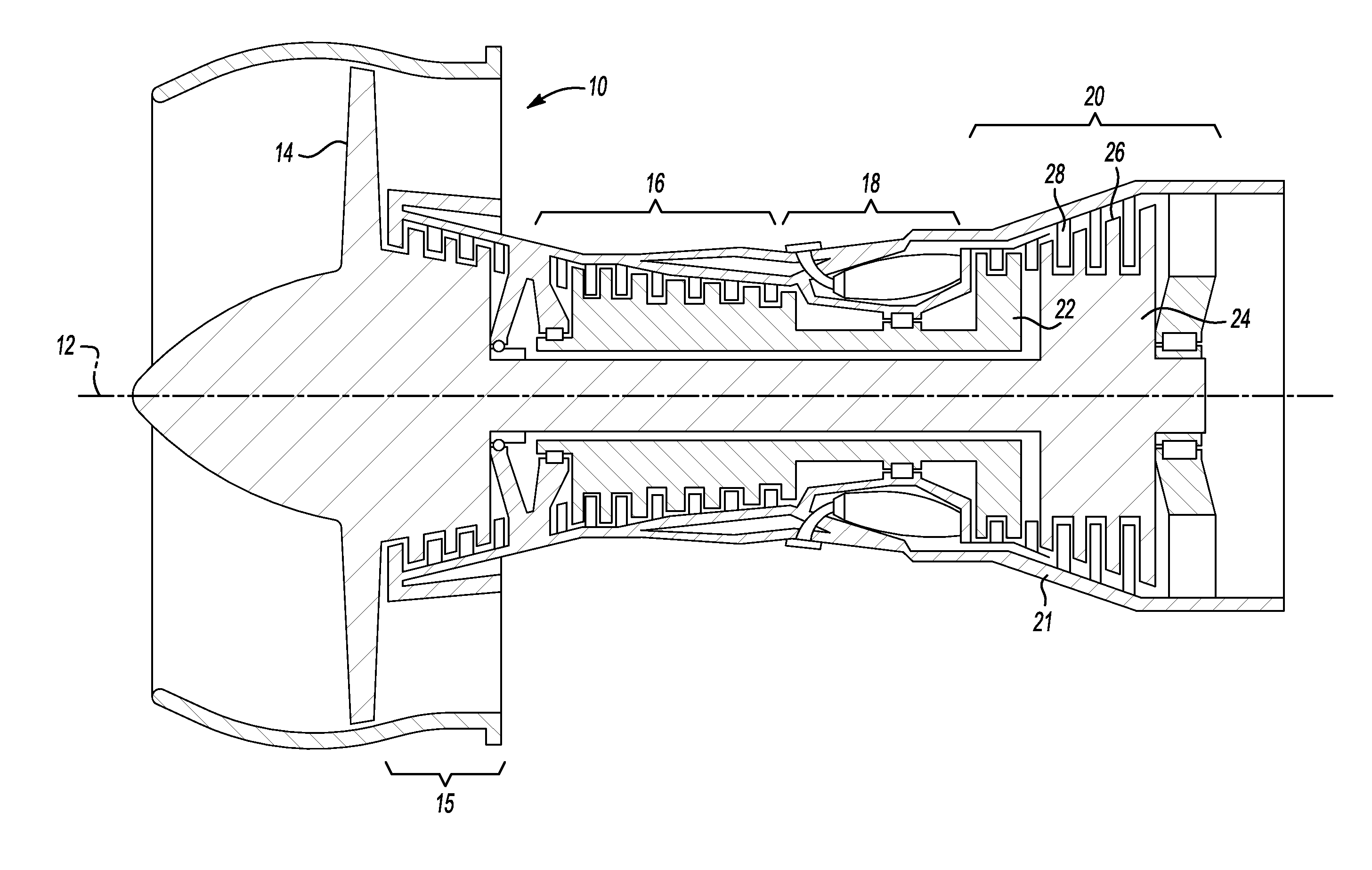 High solidity and low entrance angle impellers on turbine rotor disk