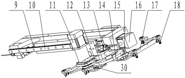 Full-automatic charging-discharging mechanism used for LED (Light Emitting Diode) laser cutting