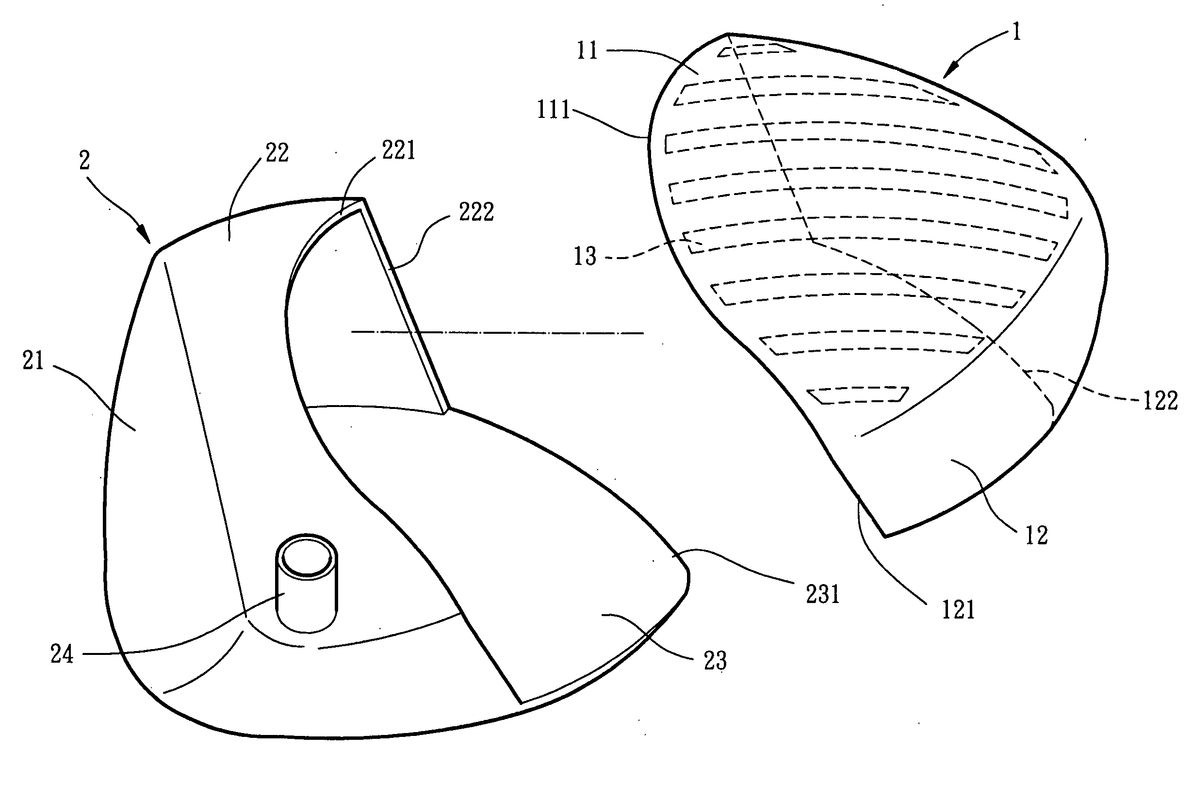 Weight-adjustable golf club head provided with rear lightweight covering