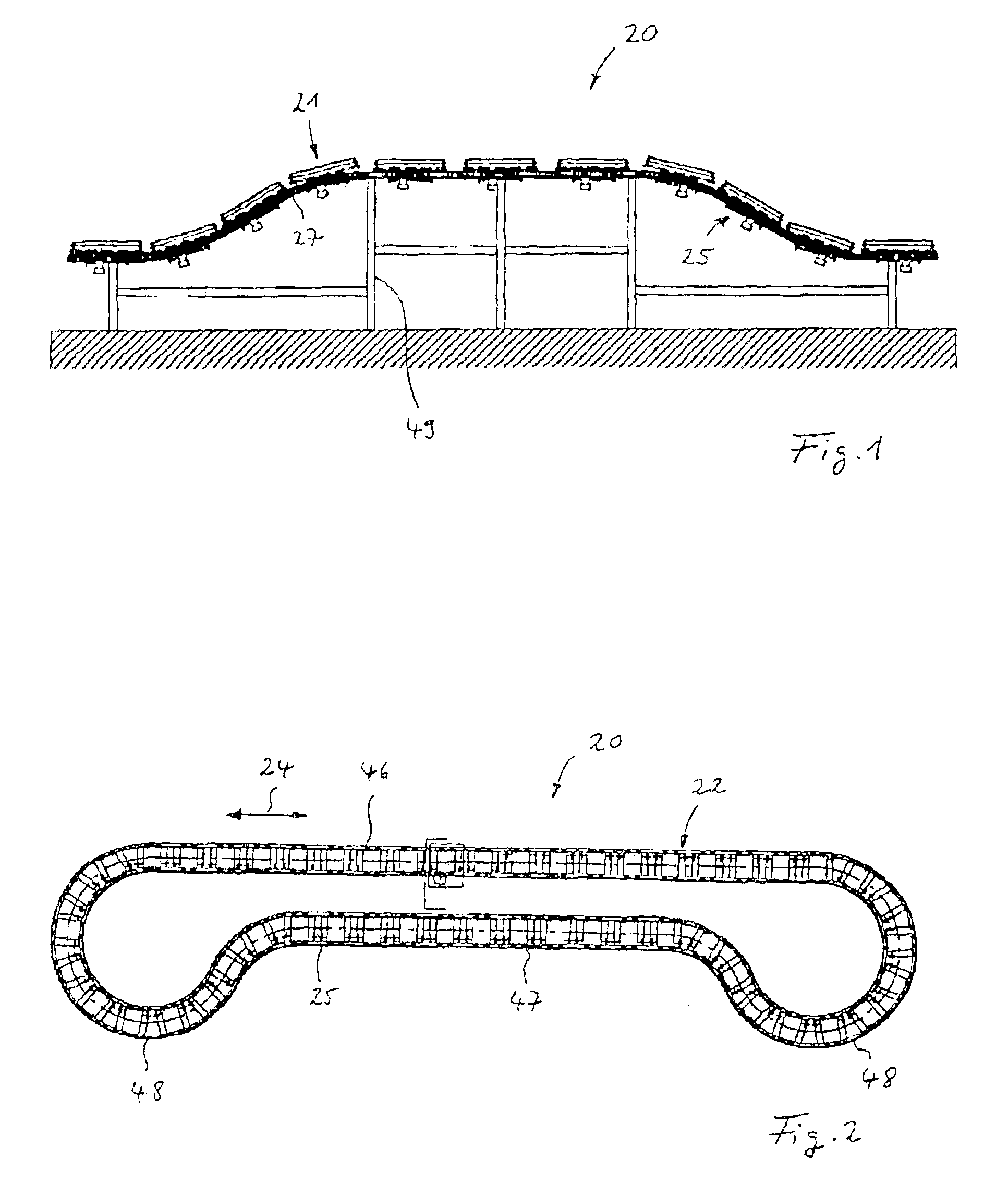 Device for conveying piece goods