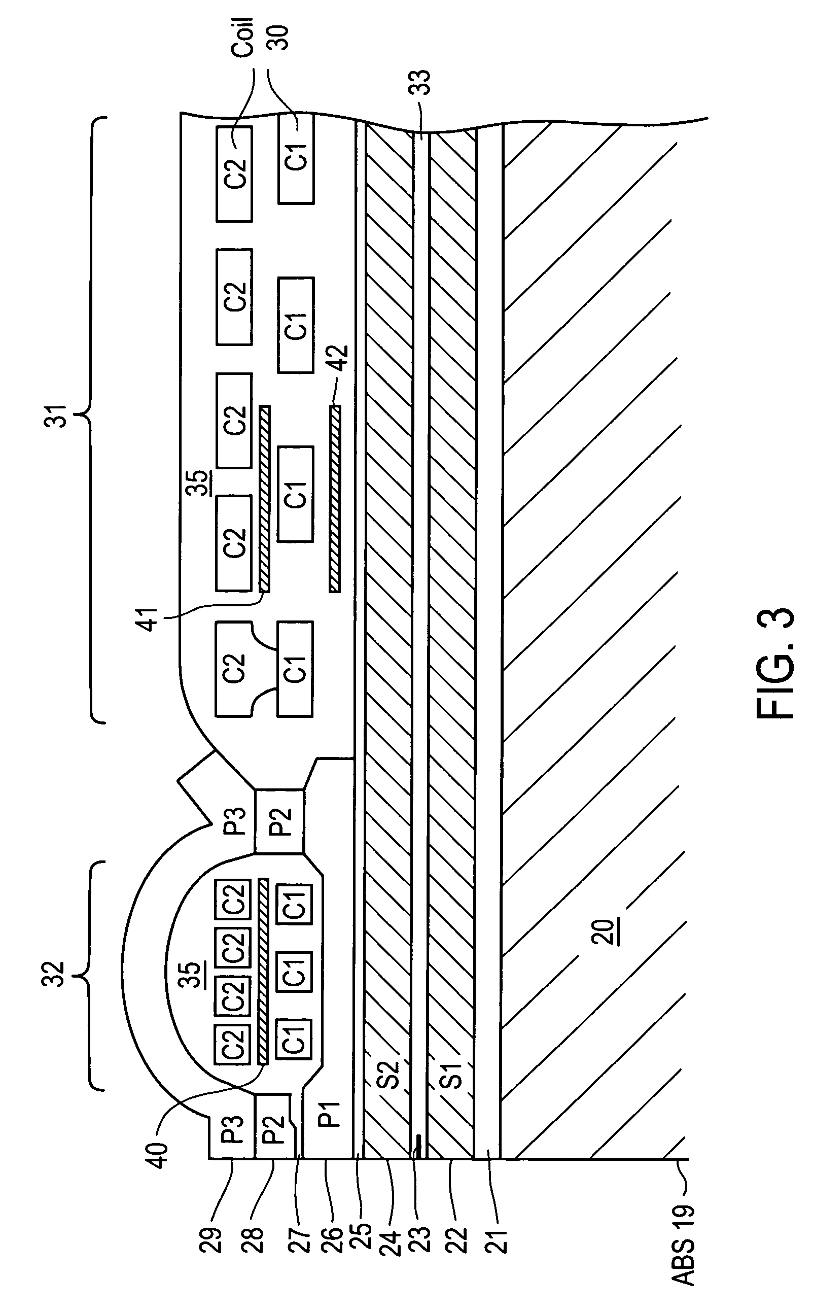 Magnetic recording head with resistive heating element and thermal barrier layer