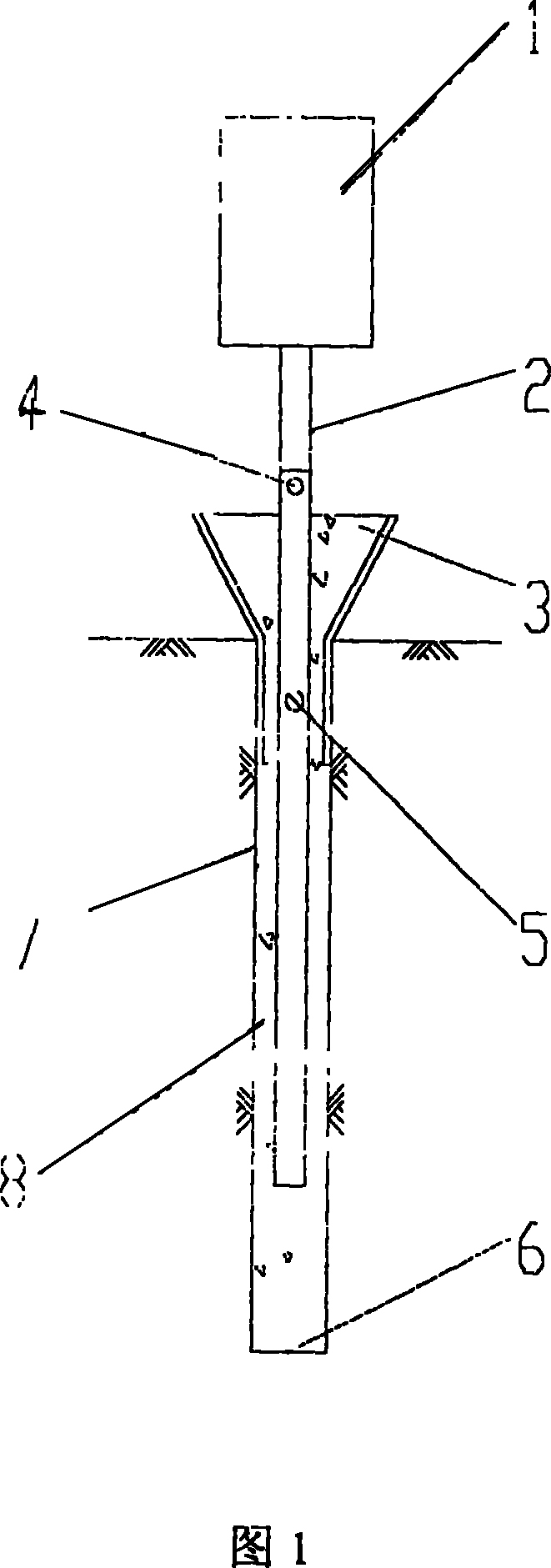 Method of vibration and extrusion for cast-in-place concrete in pile hole and its vibration rod device