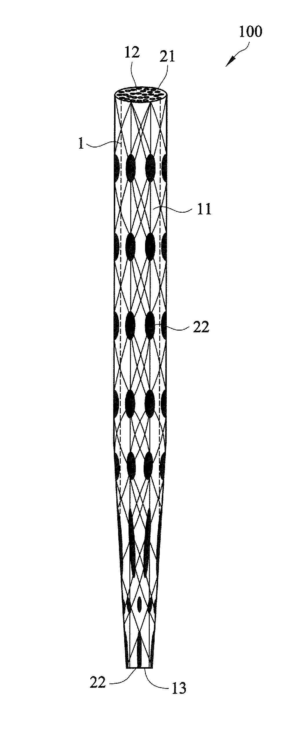 Woven fiber optics dental post