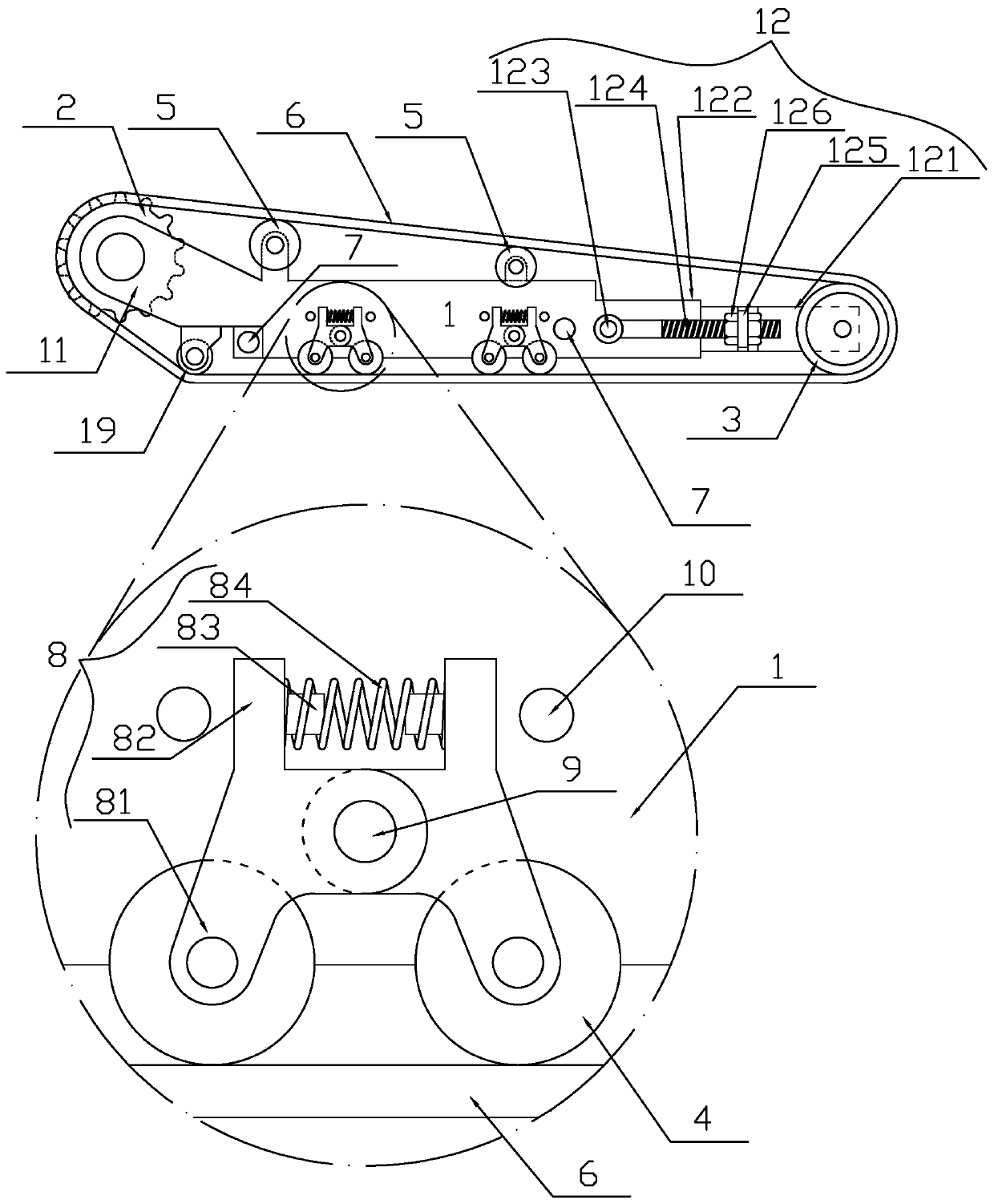 Conveniently maintained caterpillar band fire-fighting robot platform convenient to cross obstacles