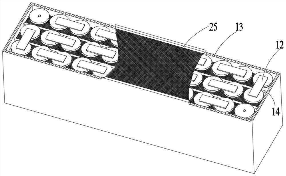 Integrated high-voltage multi-stage battery, battery system and production method