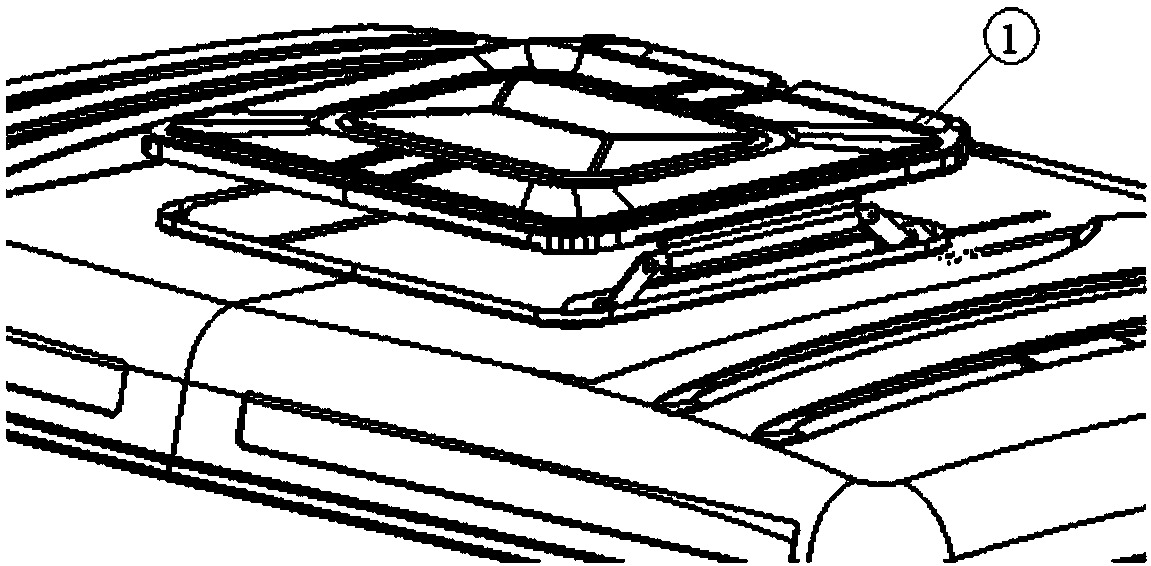 Heavy truck top cover assembly structure with rotating skylight device