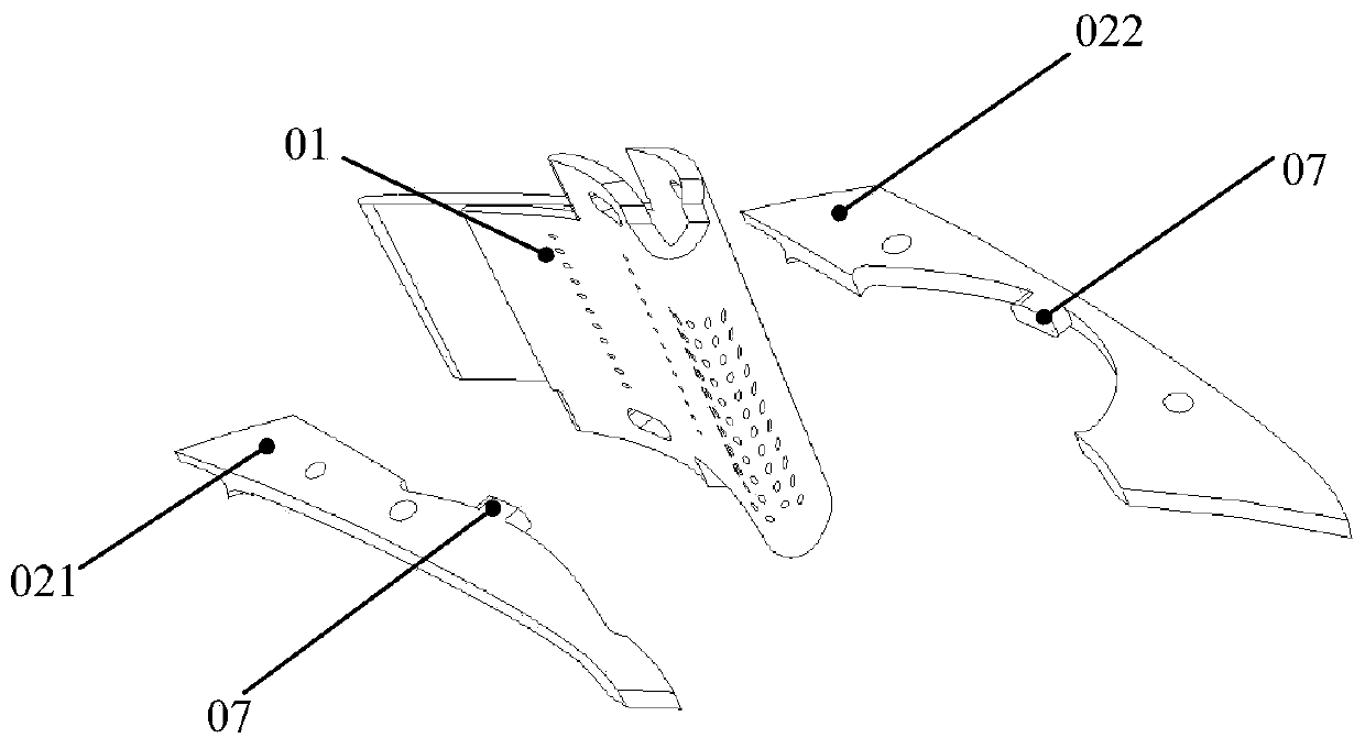 Aero-engine ceramic matrix composite fixed guider blade structure and forming method thereof