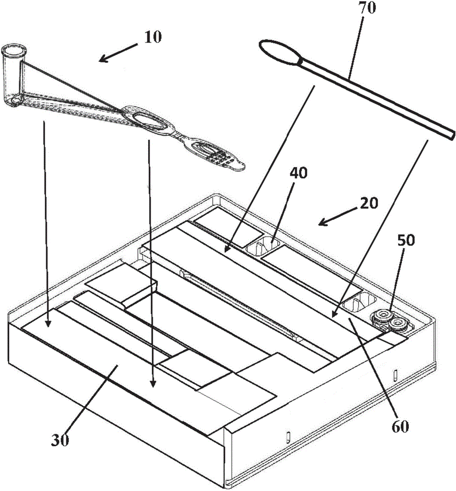 Devices, systems, methods and kits for receiving swab