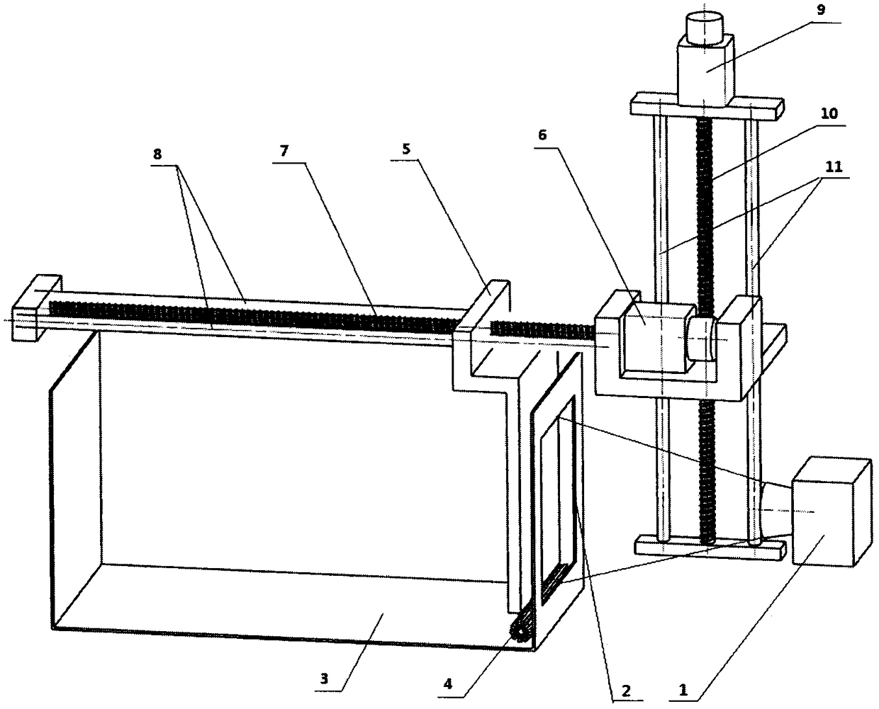 Horizontal type digital light procession (DLP) projection technology surface exposure forming device and method