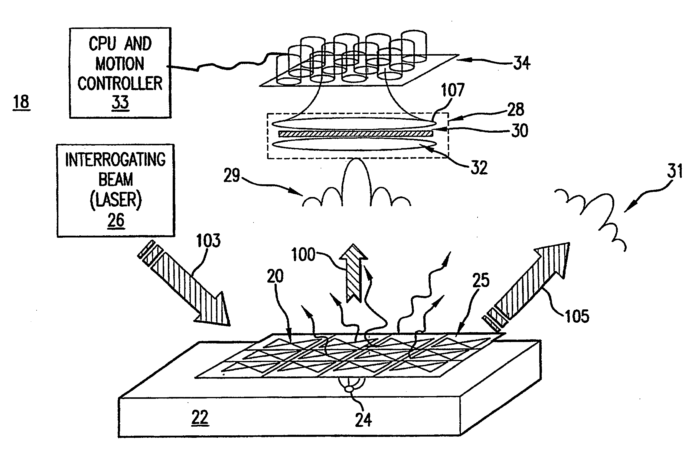 Wave interrogated near field arrays system and method for detection of subwavelength scale anomalies