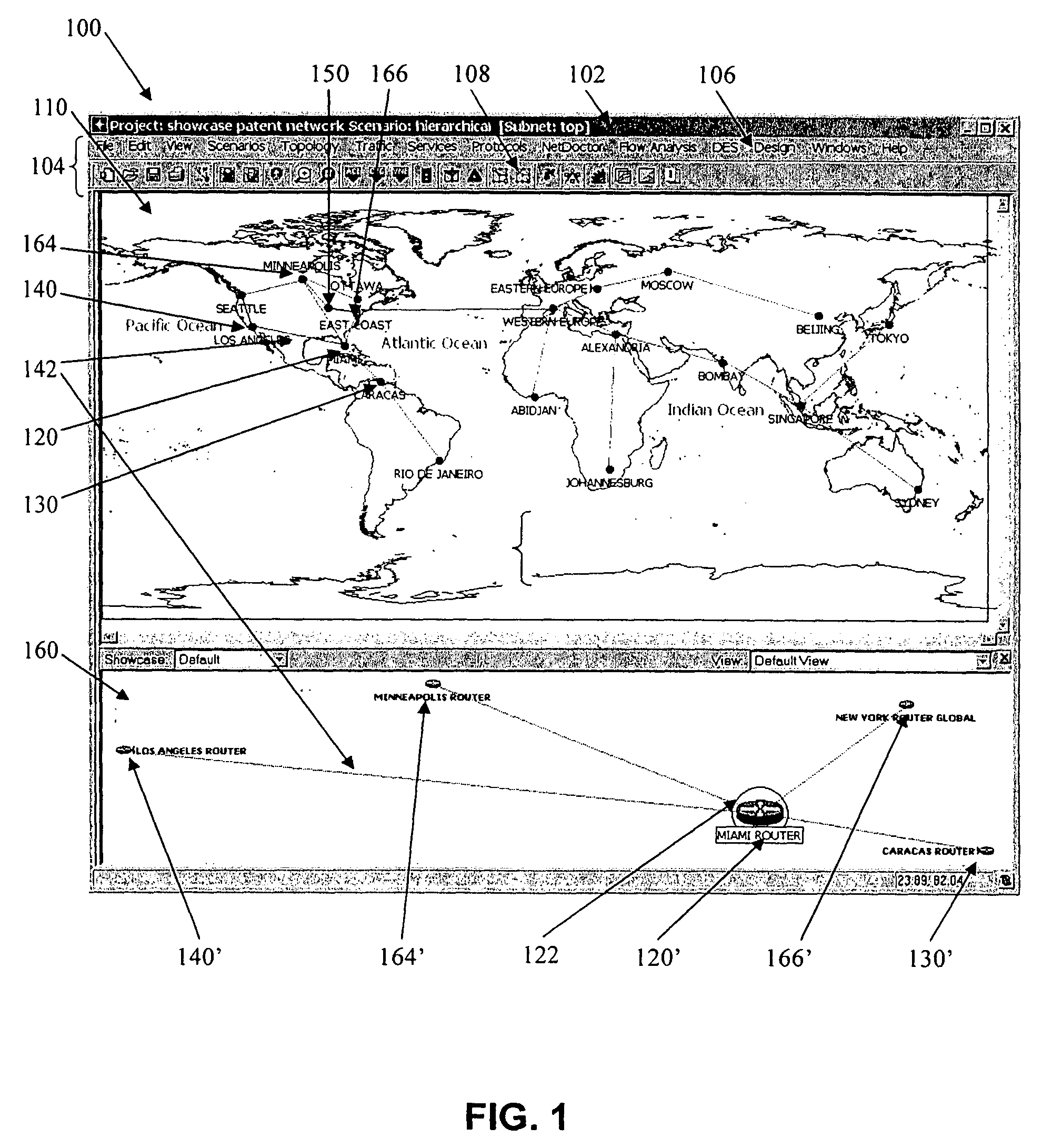 Visualizing a complex network based on a set of objects of interest