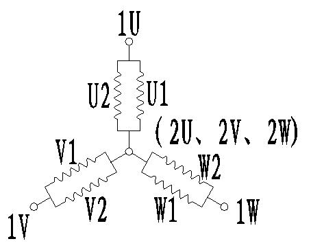 Alternating current asynchronous motor and phase change starting method thereof