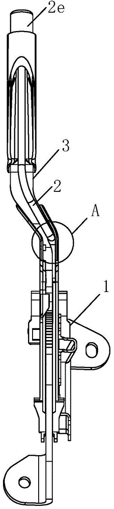 "Z" shaped automotive handbrake lever against stuck unlock and cracked handle