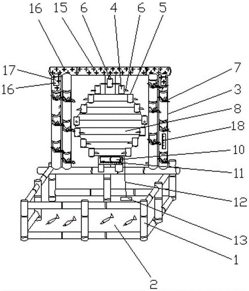 Multifunctional aquarium with running water and landscape architectures