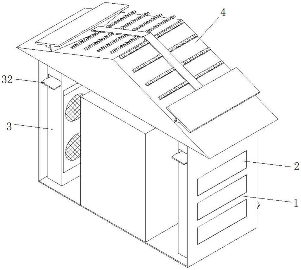 Electric power distribution cabinet with rainproof function