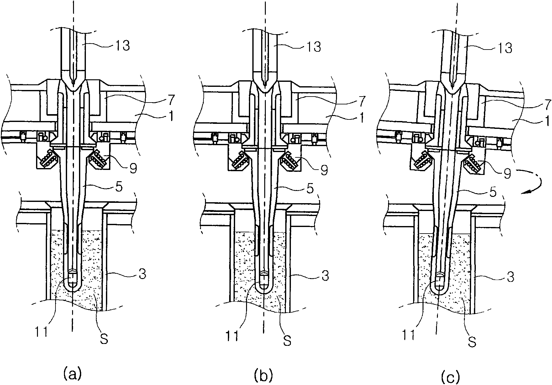 Submerged-entry nozzle centring device