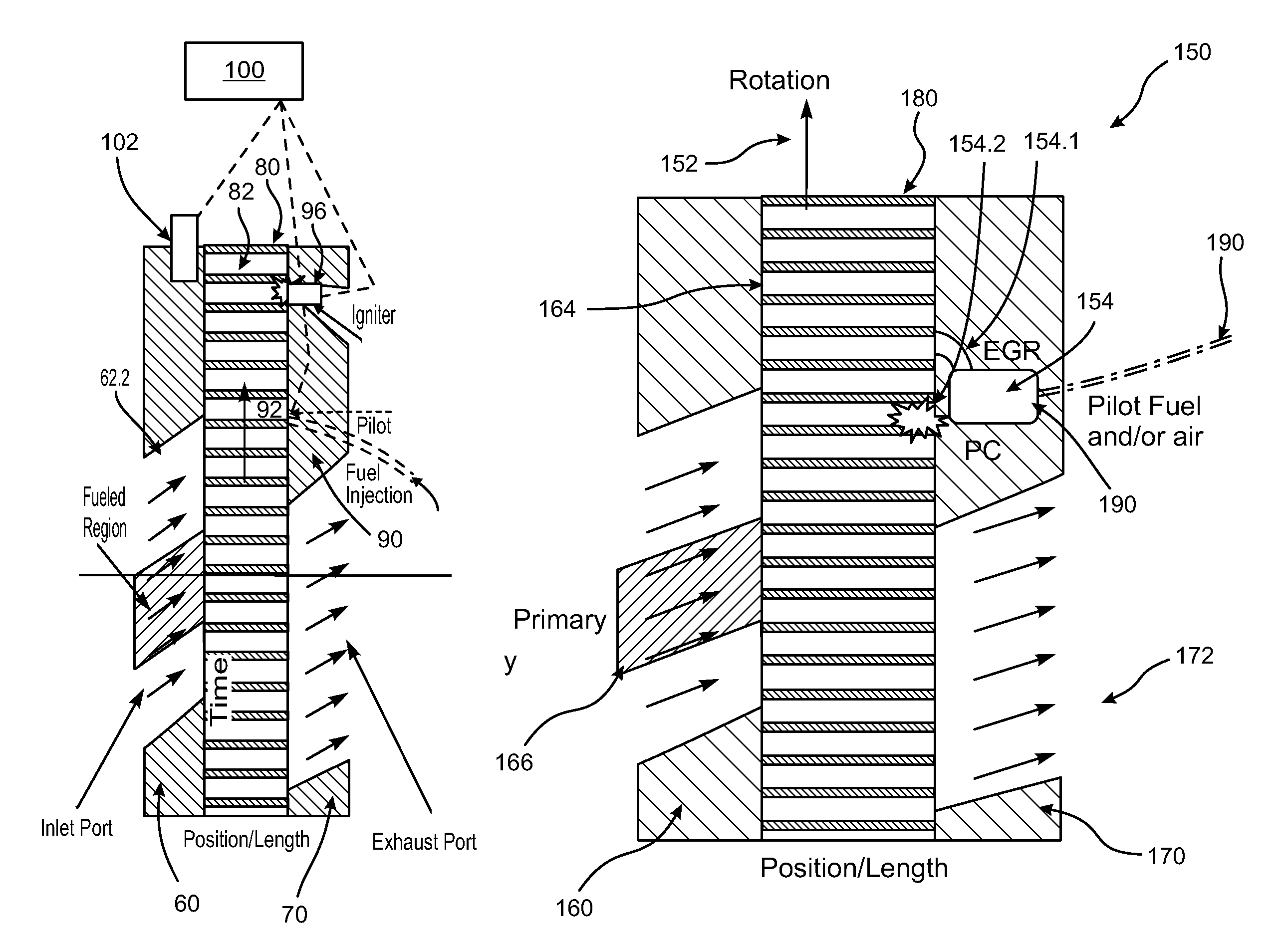 Pilot fuel injection for a wave rotor engine