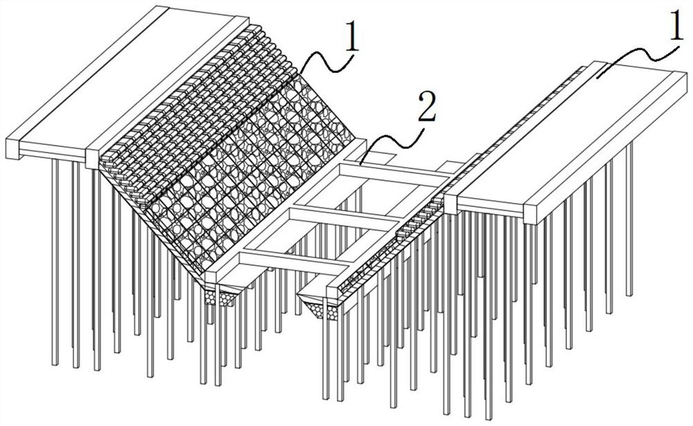 Slope protection supporting structure for slope water ecological management and construction method of slope protection supporting structure