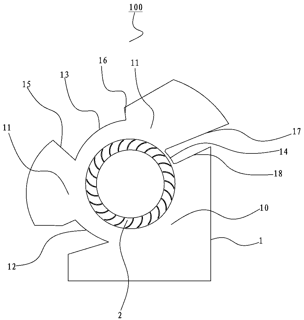 Cross-flow fan, fan with same and warmer with same