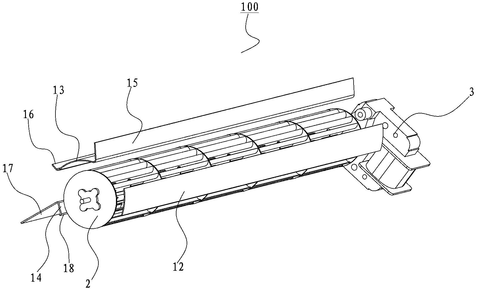 Cross-flow fan, fan with same and warmer with same