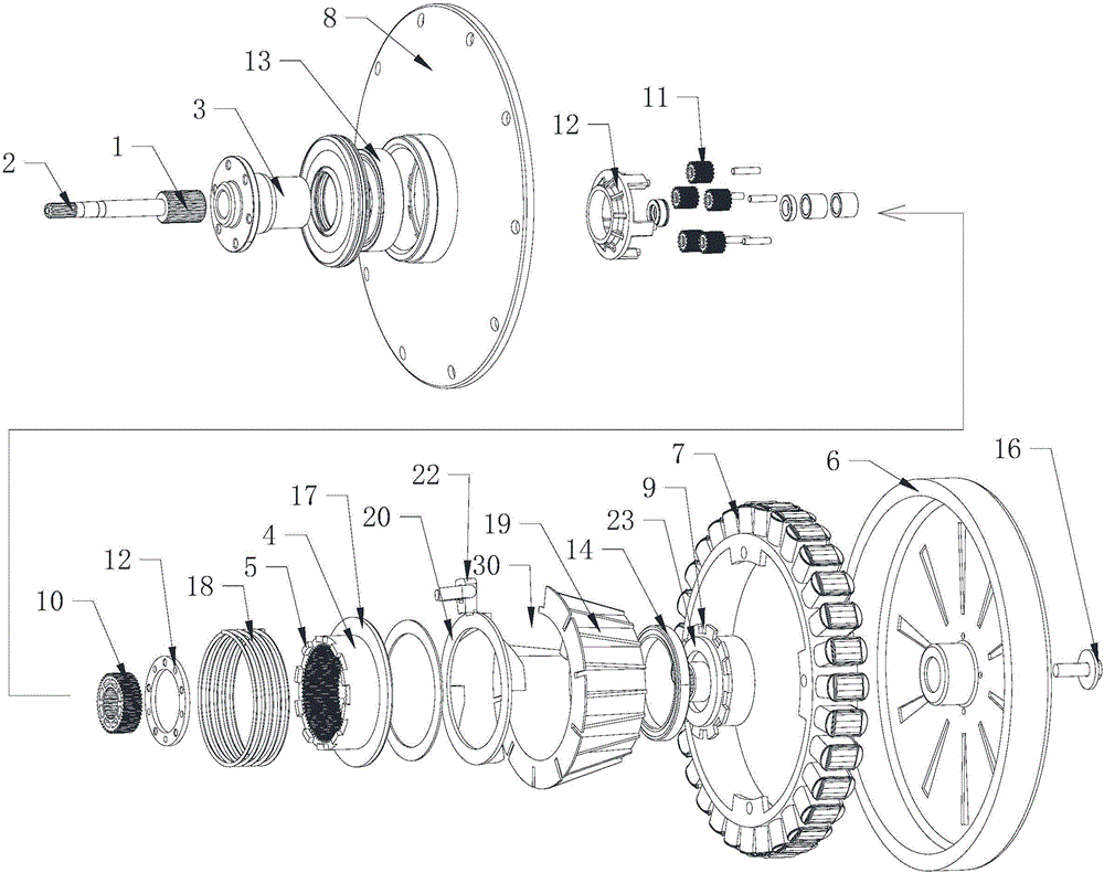 Washing machine deceleration clutch and washing machine