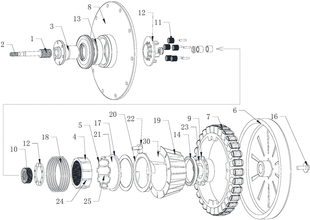 Washing machine deceleration clutch and washing machine