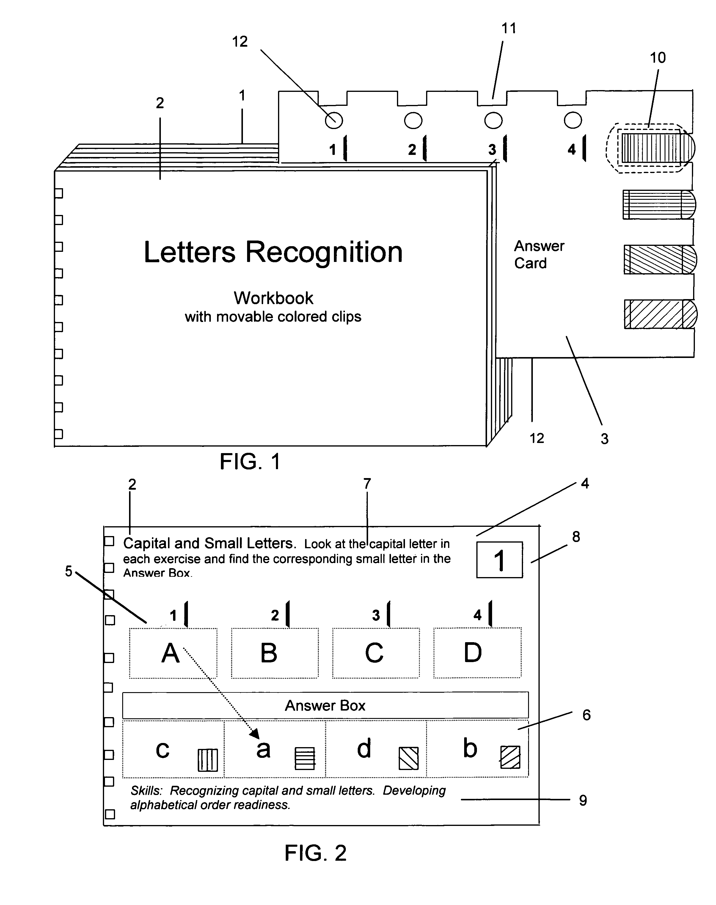 Workbook with movable colored clips