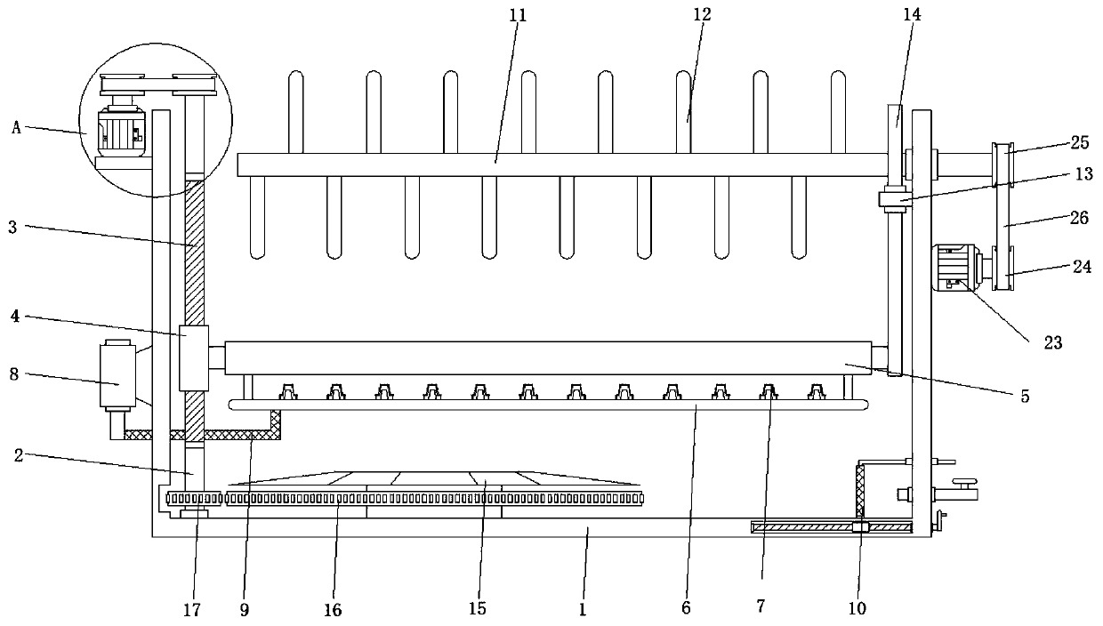 Solid organic fertilizer raw material turning and fermenting device