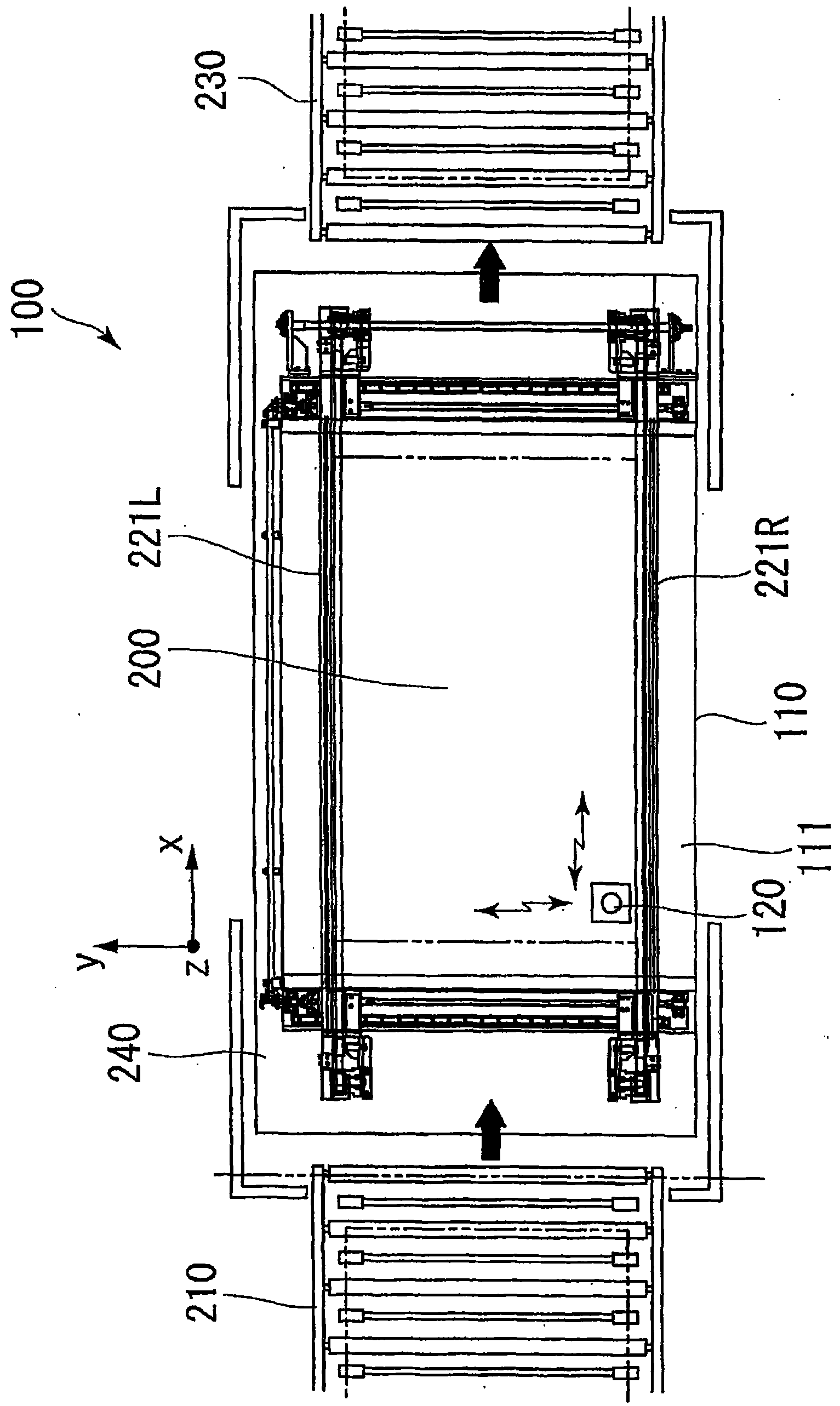 Solar cell examination apparatus and transfer device for examination devices