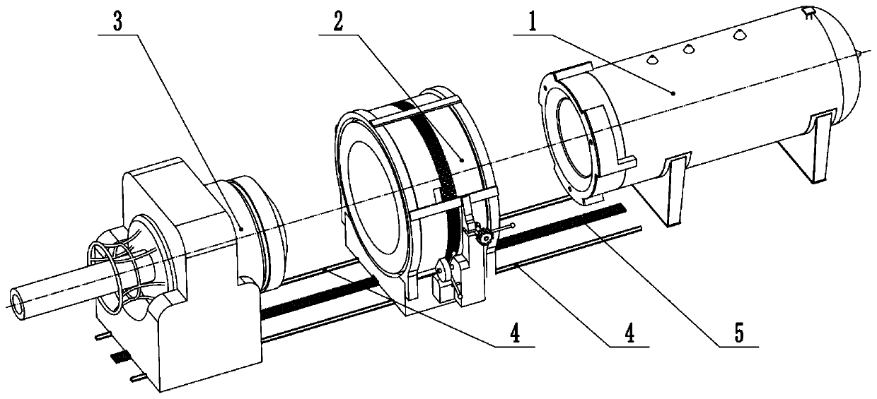 A horizontal supercritical fluid foaming equipment