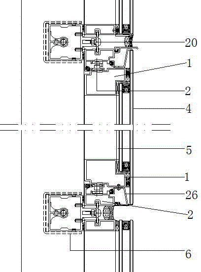 A hidden-type outward casement window of a glass curtain wall