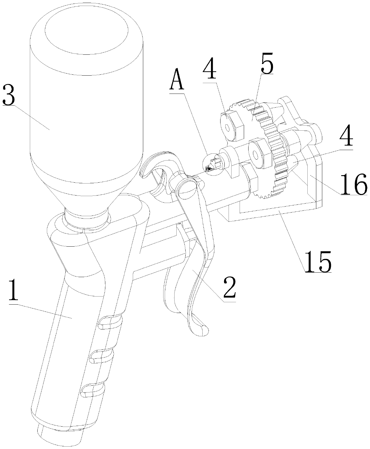 Spray gun device for drawing oil painting