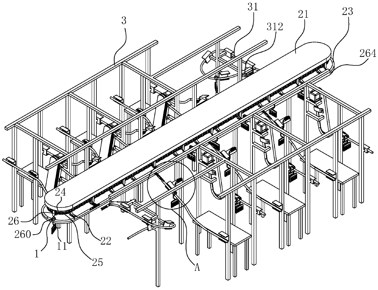 Clothing hanging conveying system