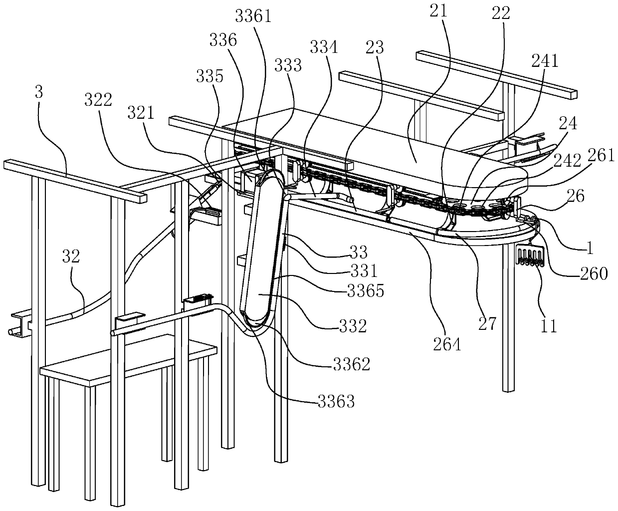 Clothing hanging conveying system