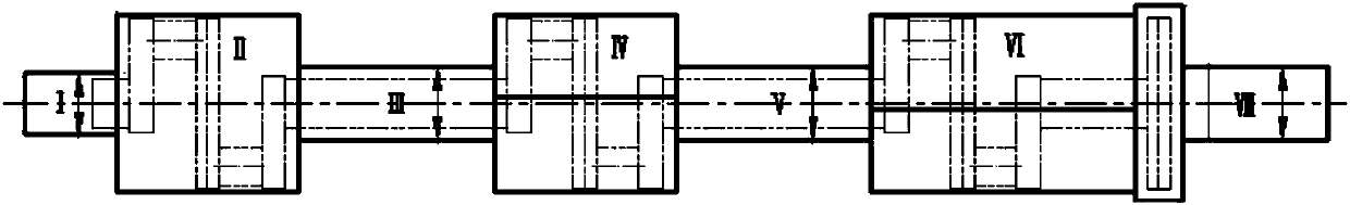 Free forging forming method for large six throw crankshaft