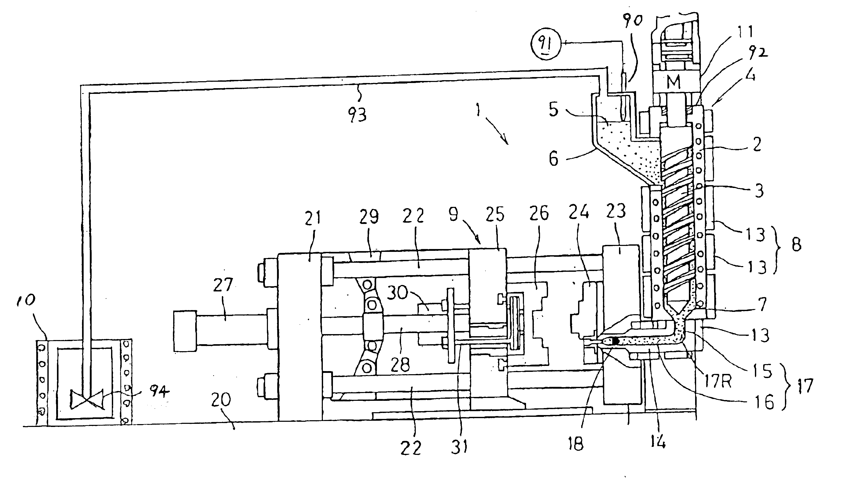 Method and apparatus for injection molding light metal alloy