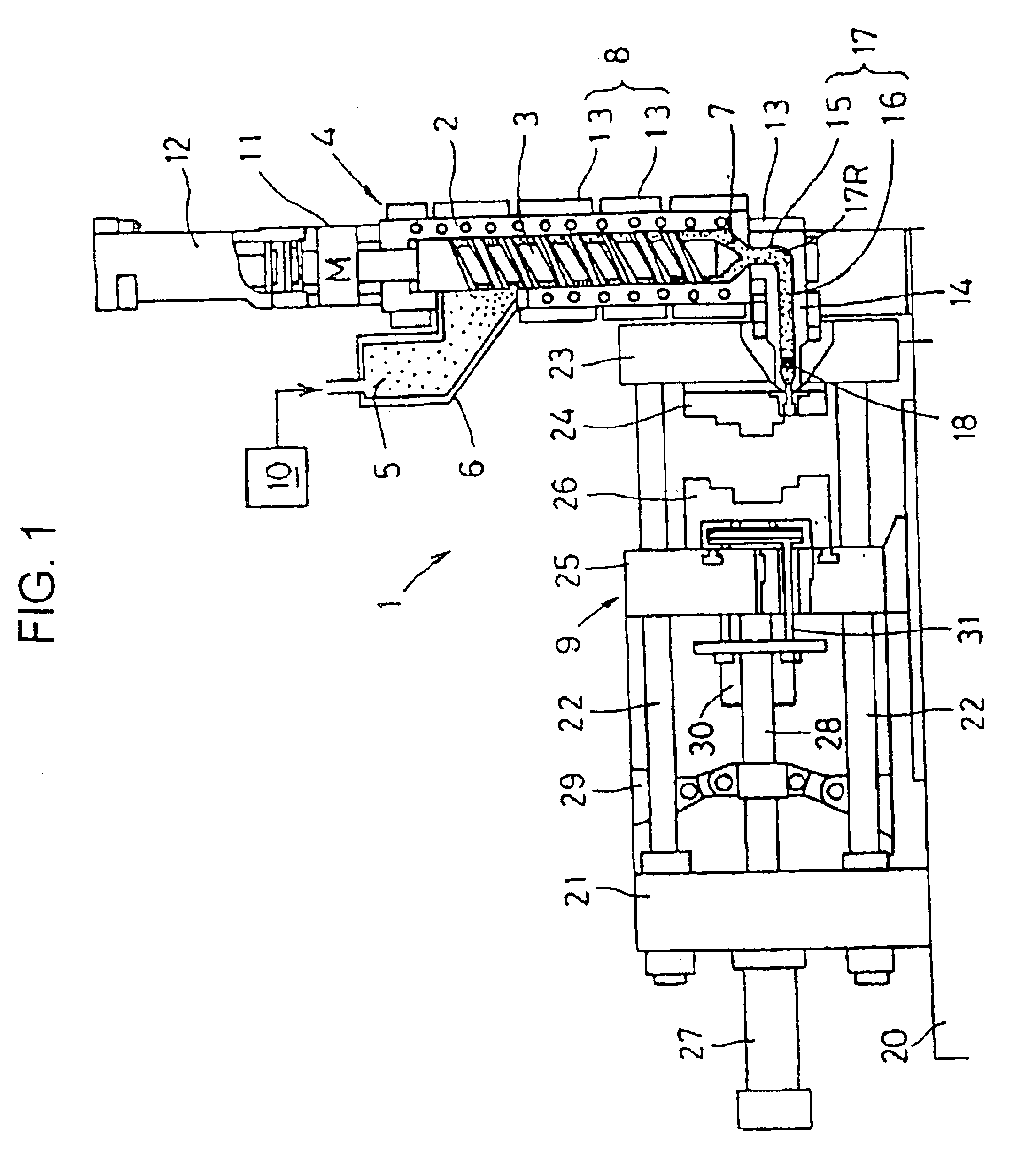 Method and apparatus for injection molding light metal alloy