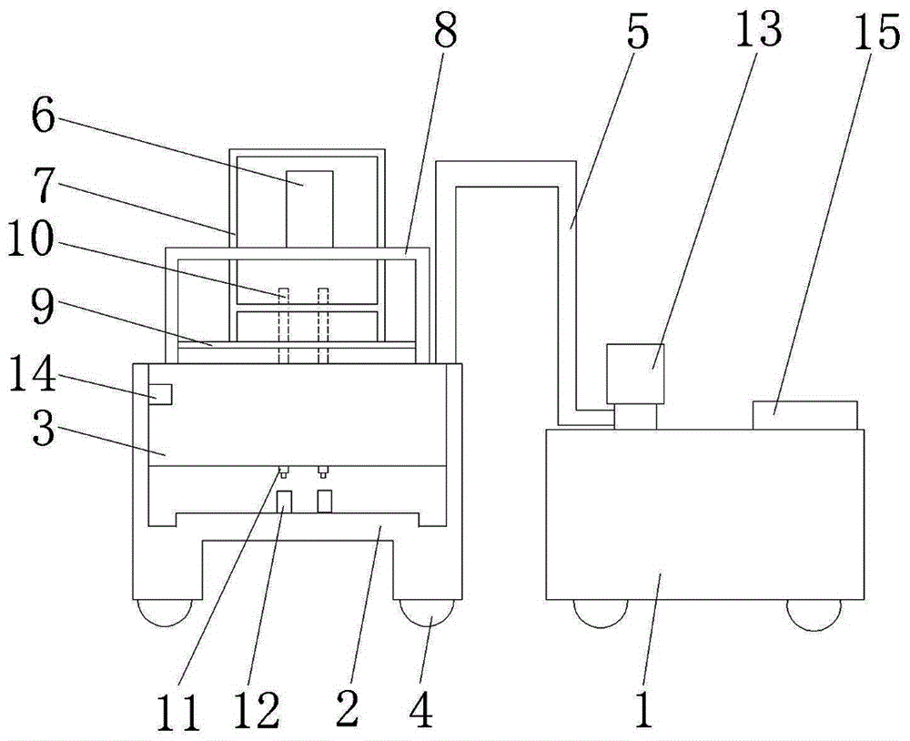 Movable automatic discharging device and work method thereof