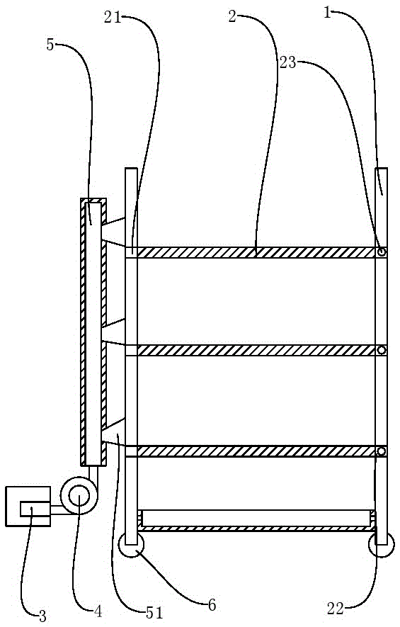 Storage rack for air drying of dehydrated food