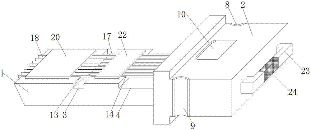 Fiber array connecting device with transmission and receiving integrated function