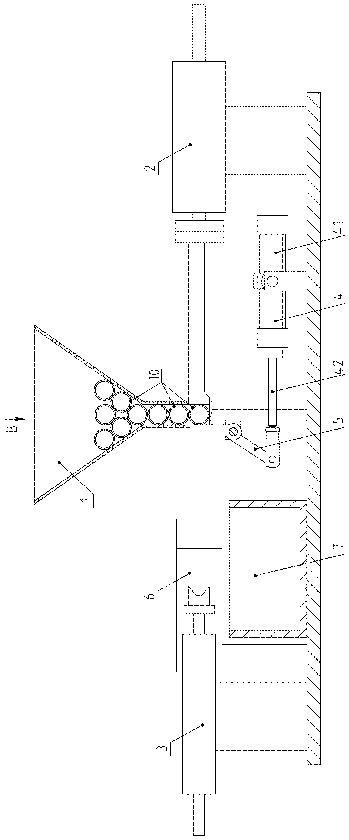 Automatic tapping equipment for one end of steel pipe for medical transfer bed