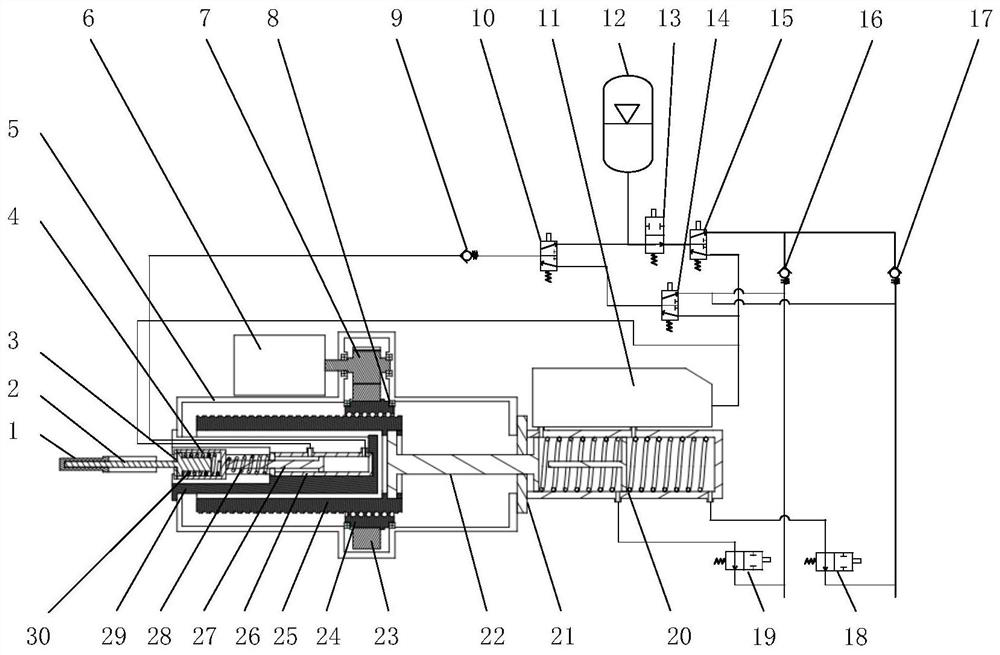 Fully decoupled electronic/hydraulic booster system for regenerative braking of electric vehicles