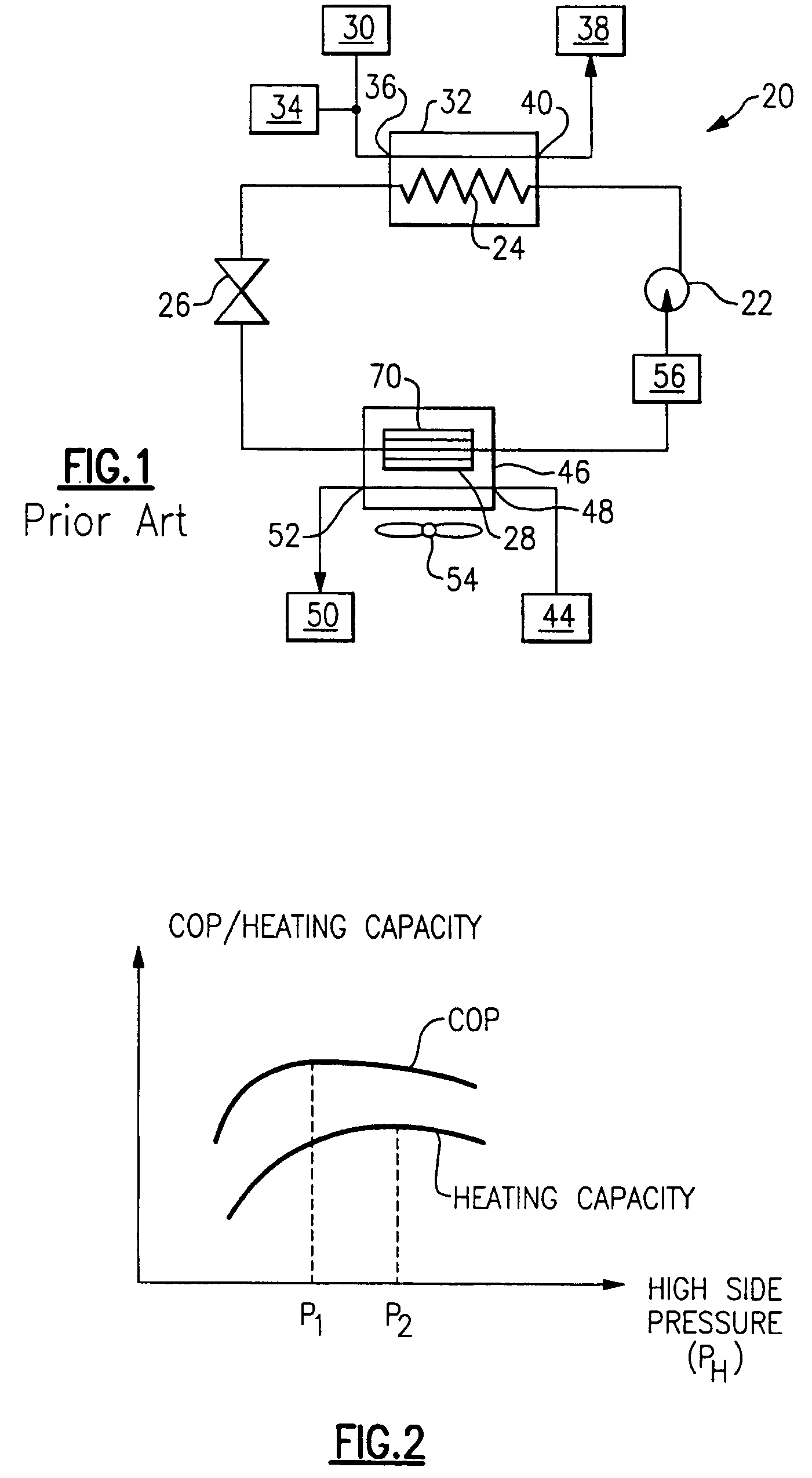 Transcritical vapor compression optimization through maximization of heating capacity