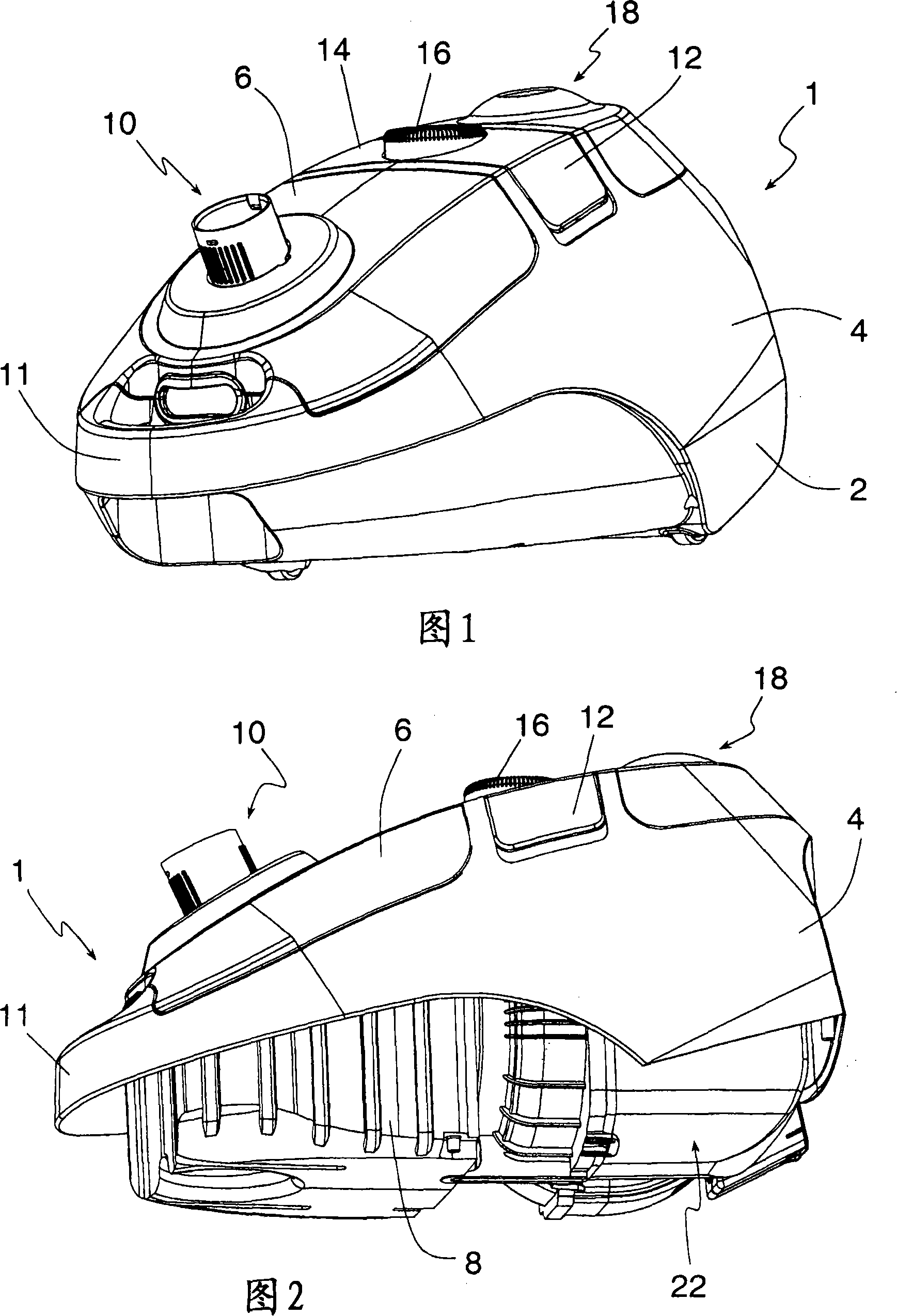 Dust collector with air flow adjusting device on up flow of motor