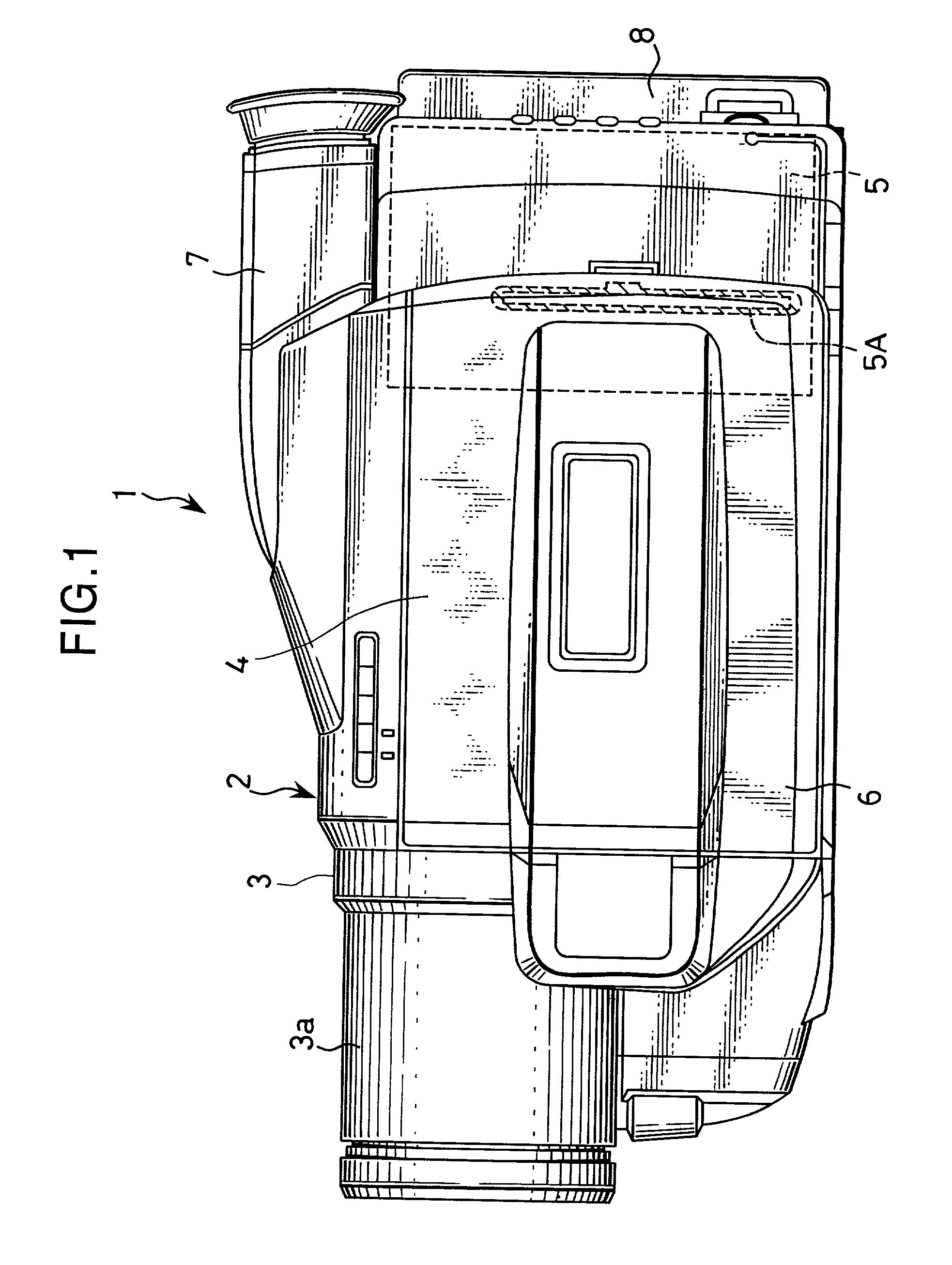 Data processing device for camera-integrated VTR, printer thereof, and method for operating the printer