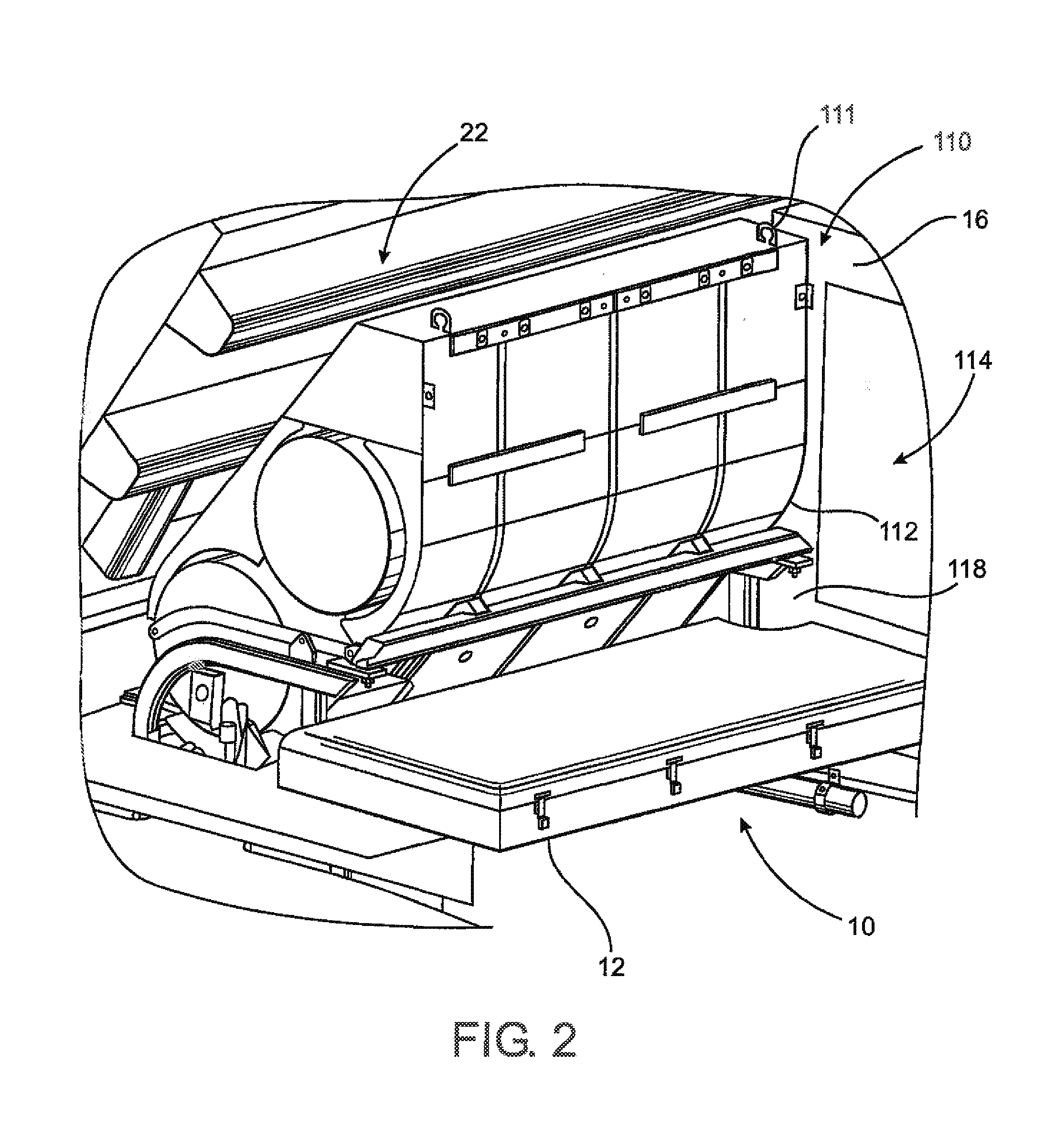 Modification of an industrial vehicle to include a containment area and mounting assembly for an alternate fuel