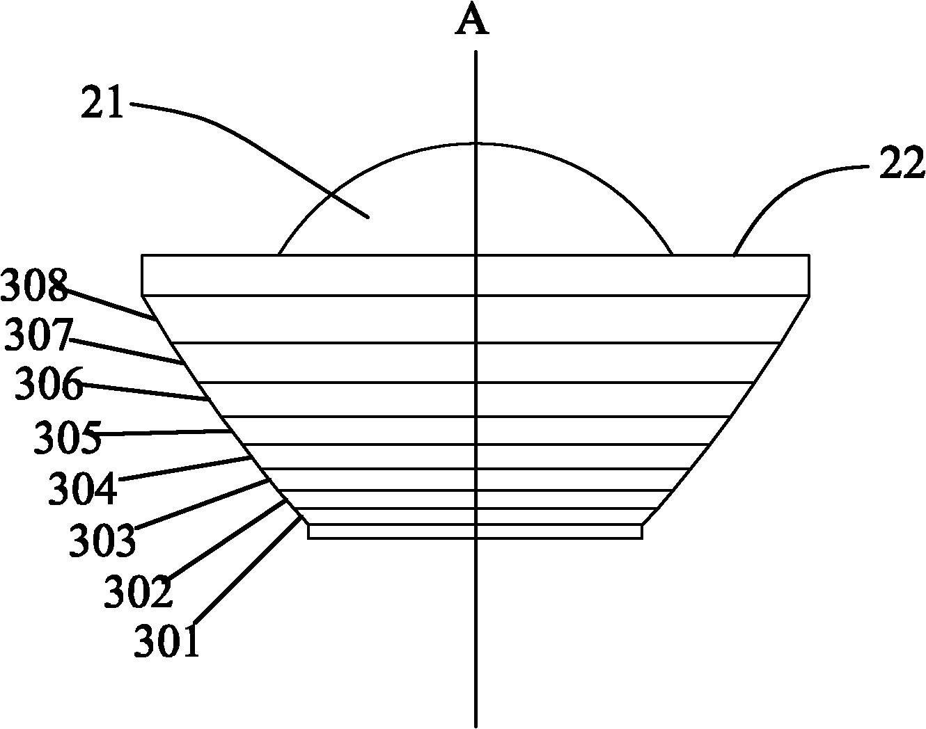 Condenser lens of LED (light emitting diode)