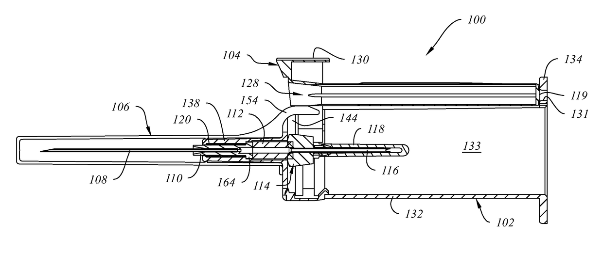 Blood Collection Tube Holder with Discharge Needle Displacement Member