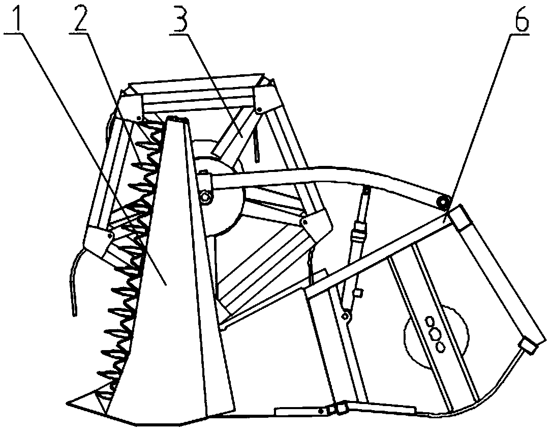 Oilseed rape harvesting header vertical cutting knife splashing grain air-aspiration type recycling device