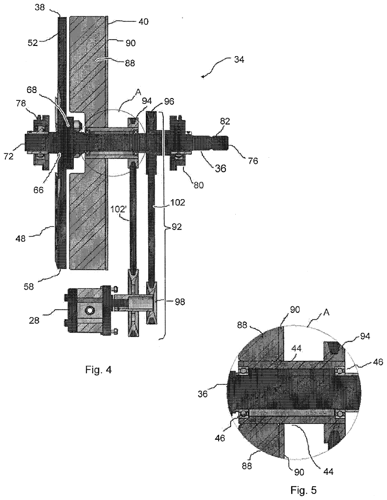 Flywheel and paddle assembly for a chipping or shredding apparatus, and an apparatus incorporating same